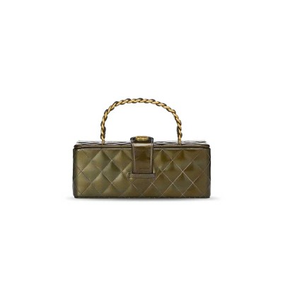 CHANEL GREEN QUILTED LEATHER VANITY A2226 (22*10*8.5cm)